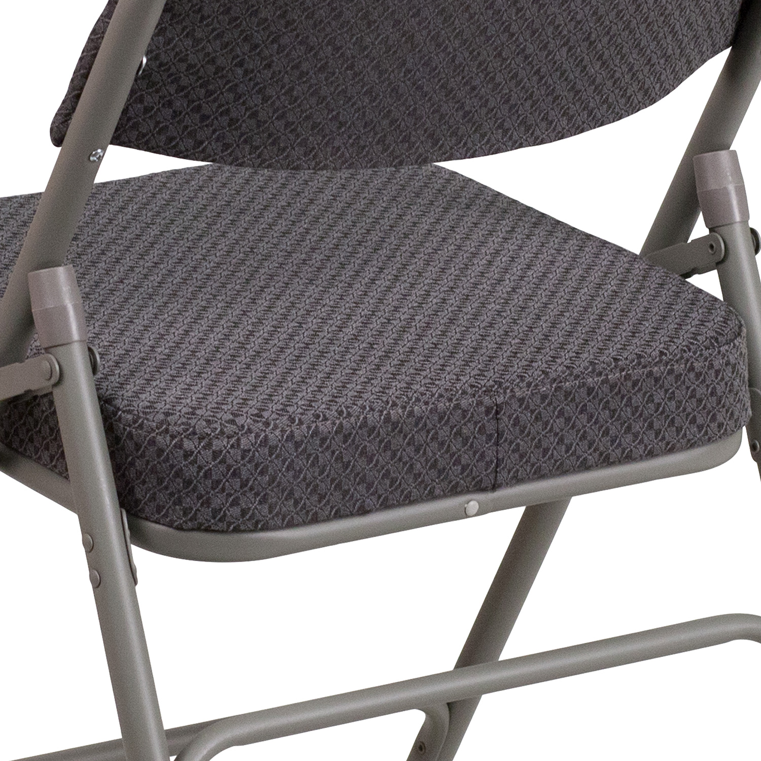 BLNK HERCULES Series Style 1 Fabric Premium Curved Triple Braced and Double Hinged Metal Folding Chair - Gray