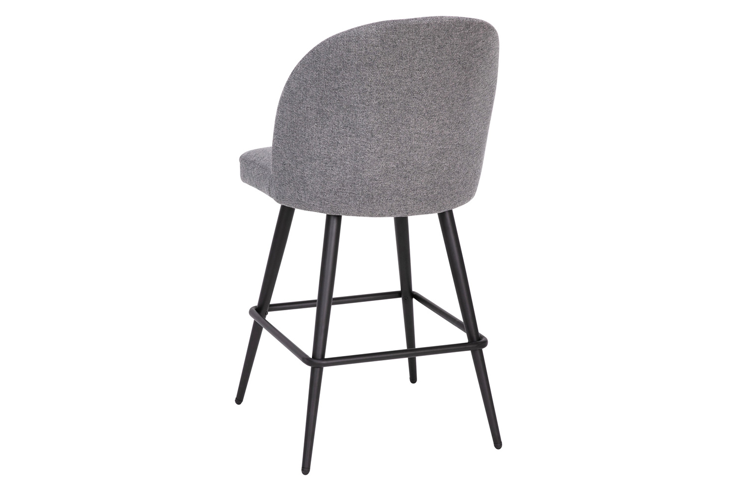 BLNK - Lyla Commercial Faux Linen High-Back Modern Armless Counter Stools with Contoured Backrests, Steel Frames and Footrests Set of 2