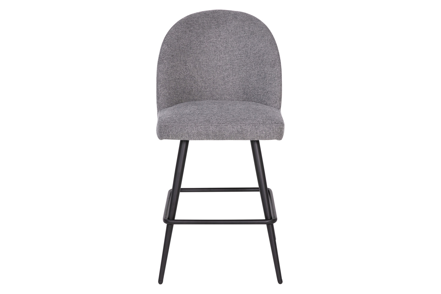 BLNK - Lyla Commercial Faux Linen High-Back Modern Armless Counter Stools with Contoured Backrests, Steel Frames and Footrests Set of 2