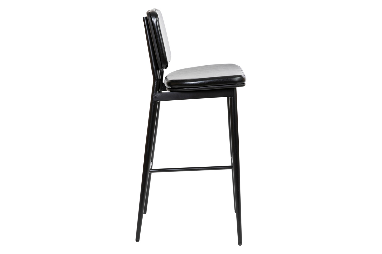 BLNK Kenzie Commercial LeatherSoft Mid-Back Bar Stools Set of 2 - Black