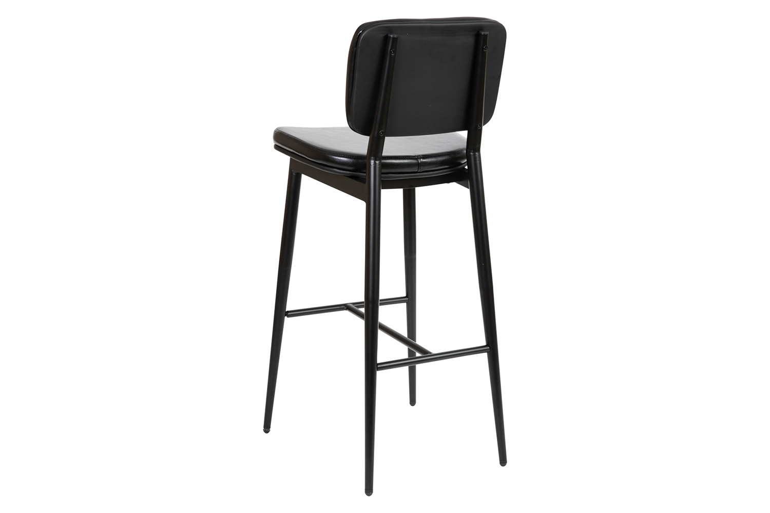 BLNK Kenzie Commercial LeatherSoft Mid-Back Bar Stools Set of 2 - Black