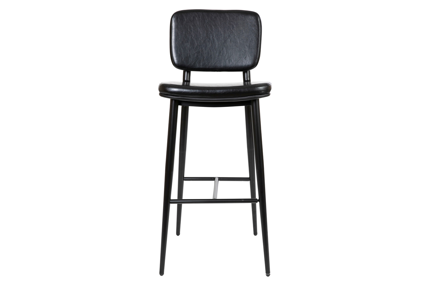 BLNK Kenzie Commercial LeatherSoft Mid-Back Bar Stools Set of 2 - Black