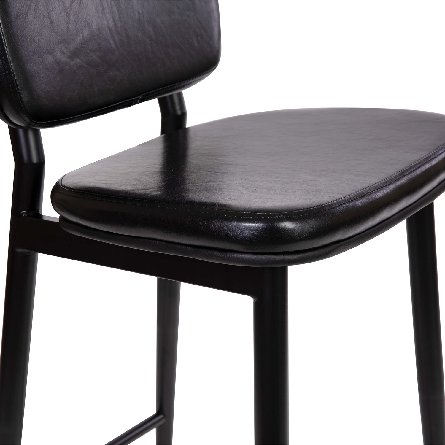 BLNK Kenzie Commercial LeatherSoft Mid-Back Bar Stools Set of 2 - Black