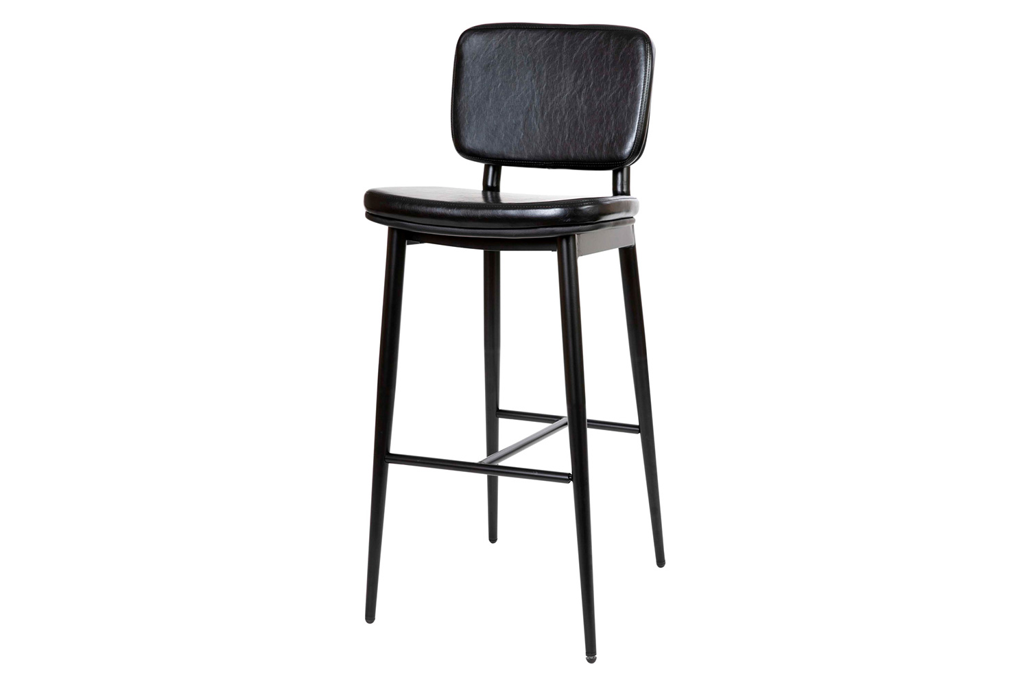 BLNK Kenzie Commercial LeatherSoft Mid-Back Bar Stools Set of 2 - Black