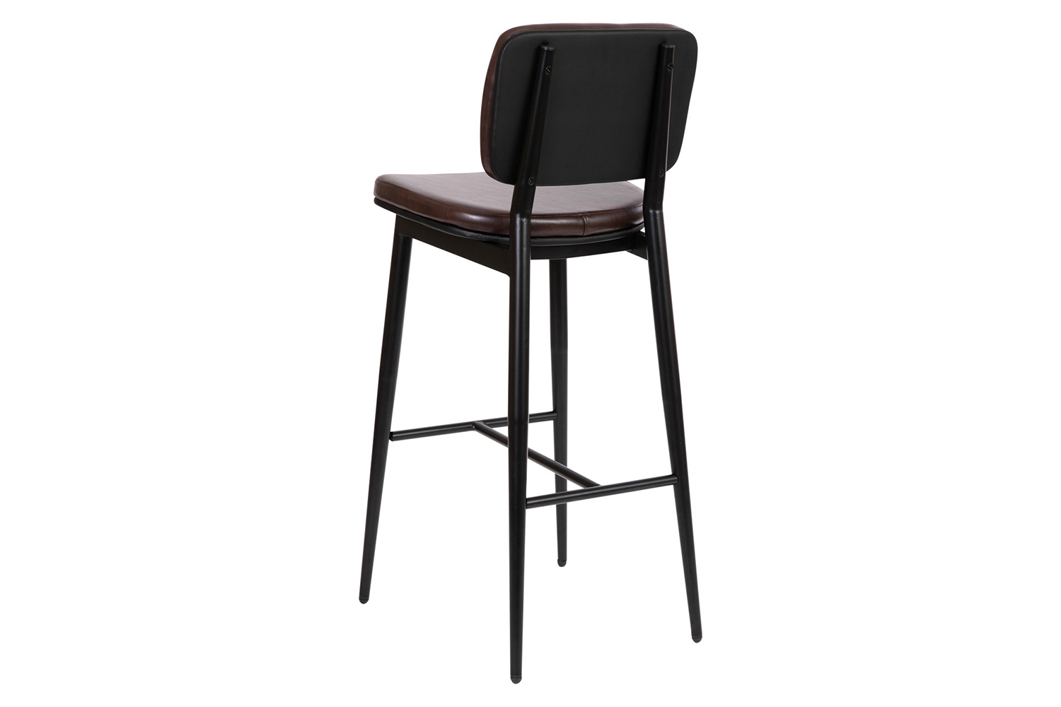 BLNK Kenzie Commercial LeatherSoft Mid-Back Bar Stools Set of 2 - Brown