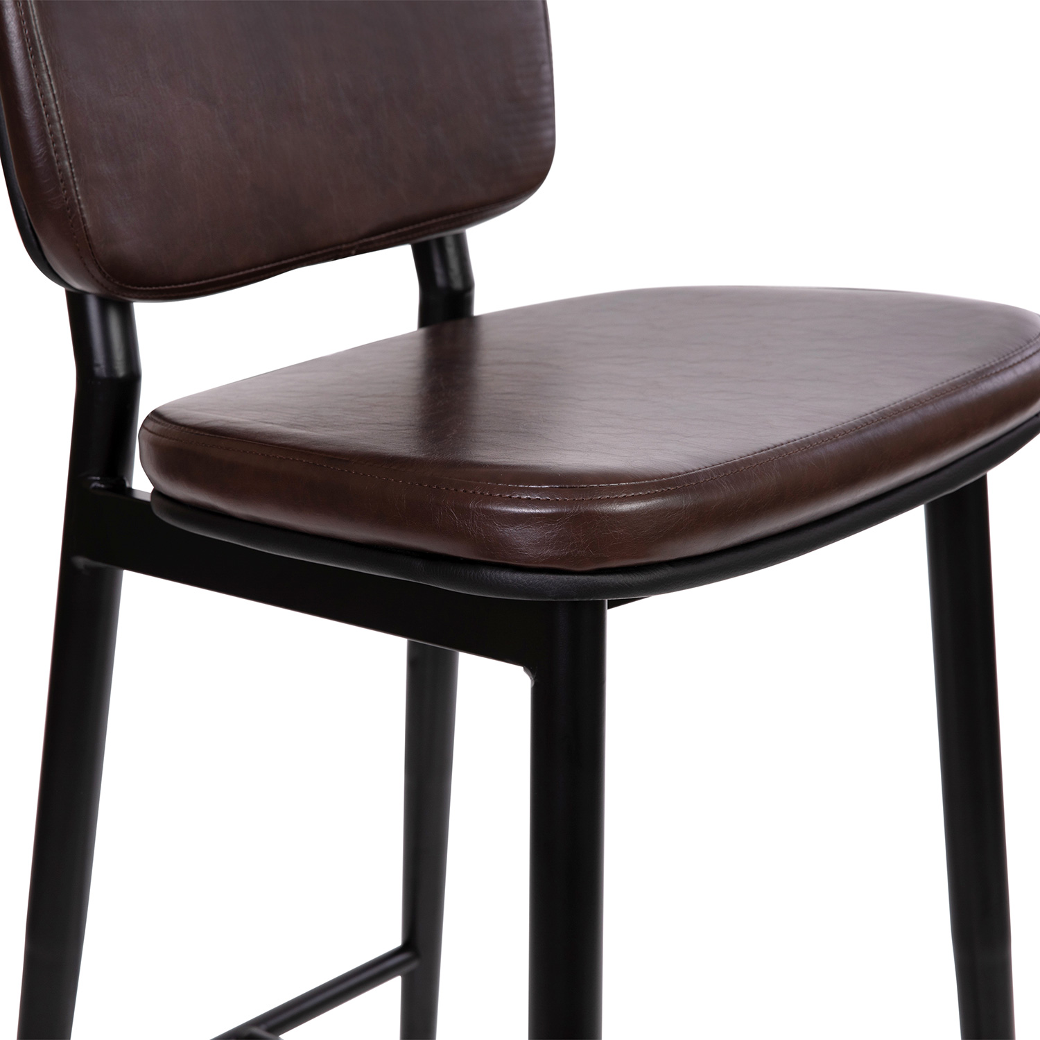 BLNK Kenzie Commercial LeatherSoft Mid-Back Bar Stools Set of 2 - Brown