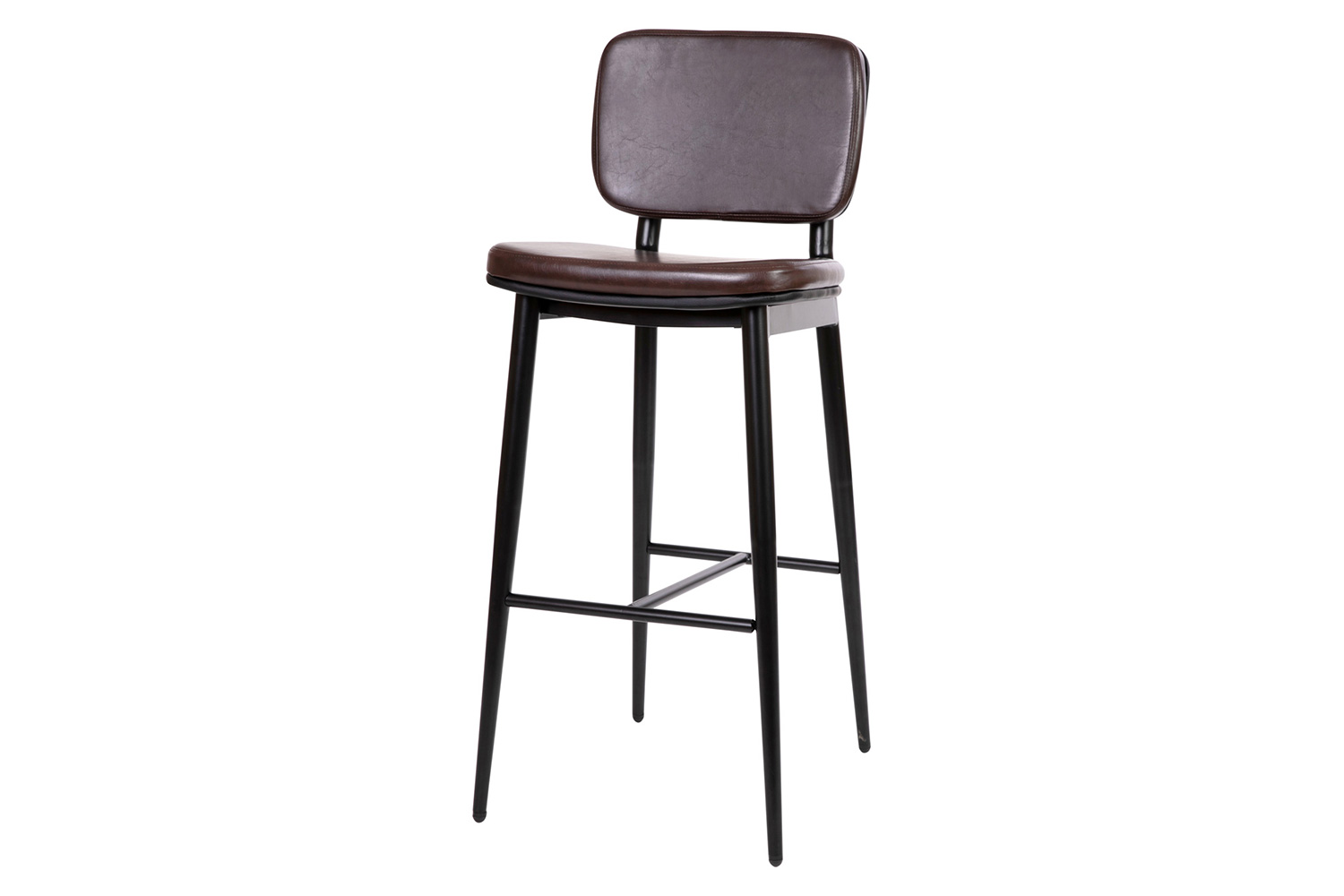 BLNK Kenzie Commercial LeatherSoft Mid-Back Bar Stools Set of 2 - Brown