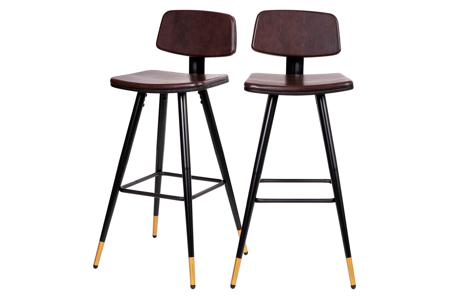 BLNK™ Kora Commercial LeatherSoft Low Back Bar Stools Set of 2 - Brown