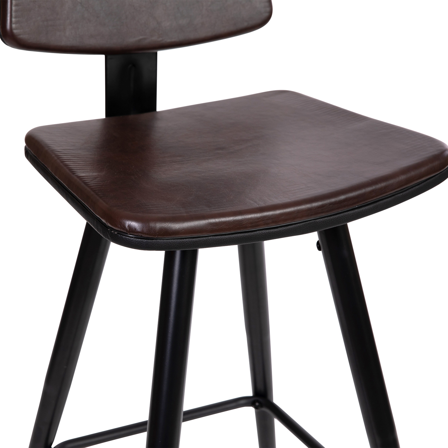 BLNK™ Kora Commercial LeatherSoft Low Back Bar Stools Set of 2 - Brown