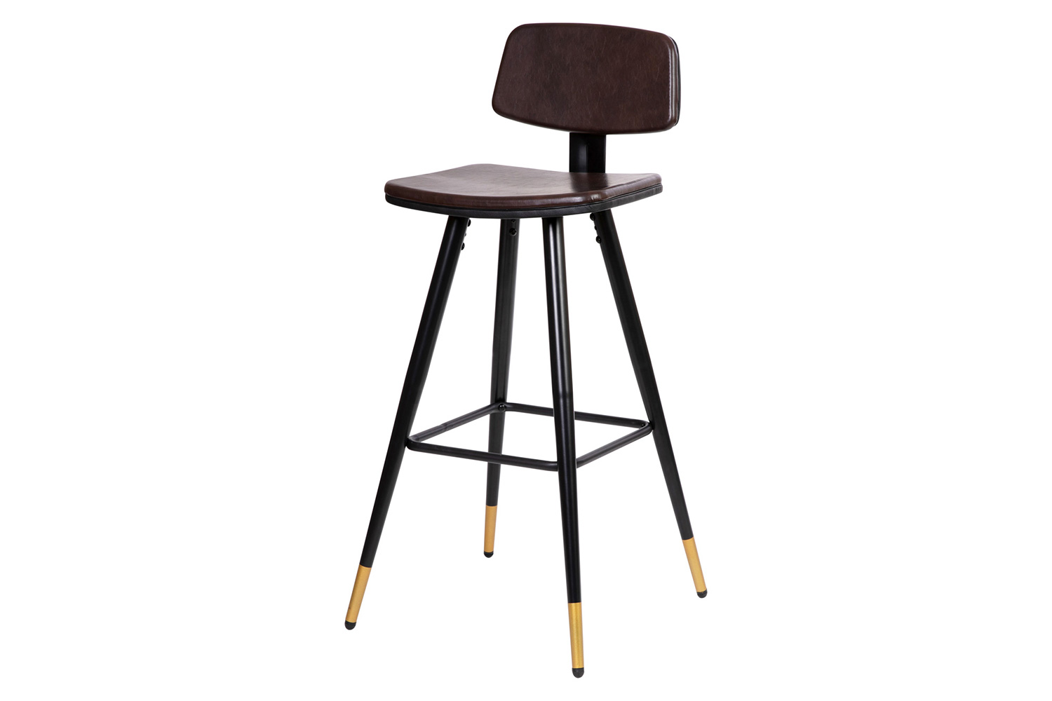 BLNK™ Kora Commercial LeatherSoft Low Back Bar Stools Set of 2 - Brown