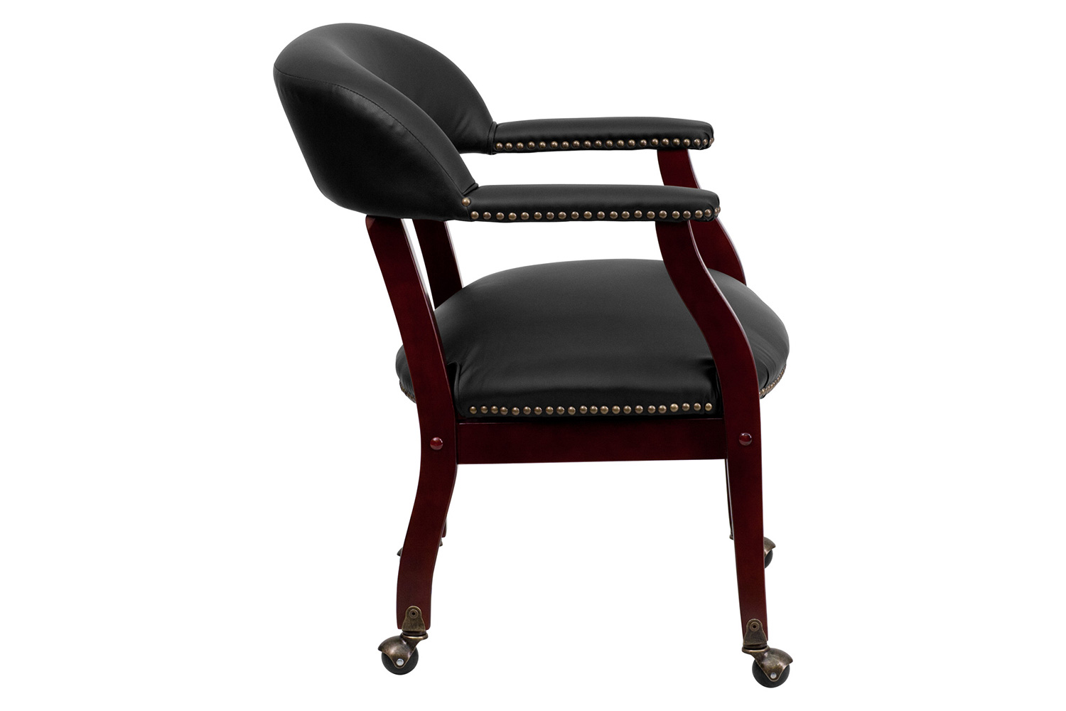 BLNK™ Diamond LeatherSoft Conference Chair with Accent Nail Trim and Casters - Black