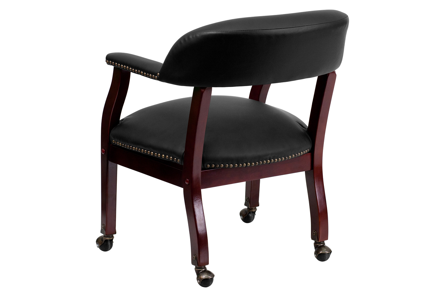 BLNK™ Diamond LeatherSoft Conference Chair with Accent Nail Trim and Casters - Black