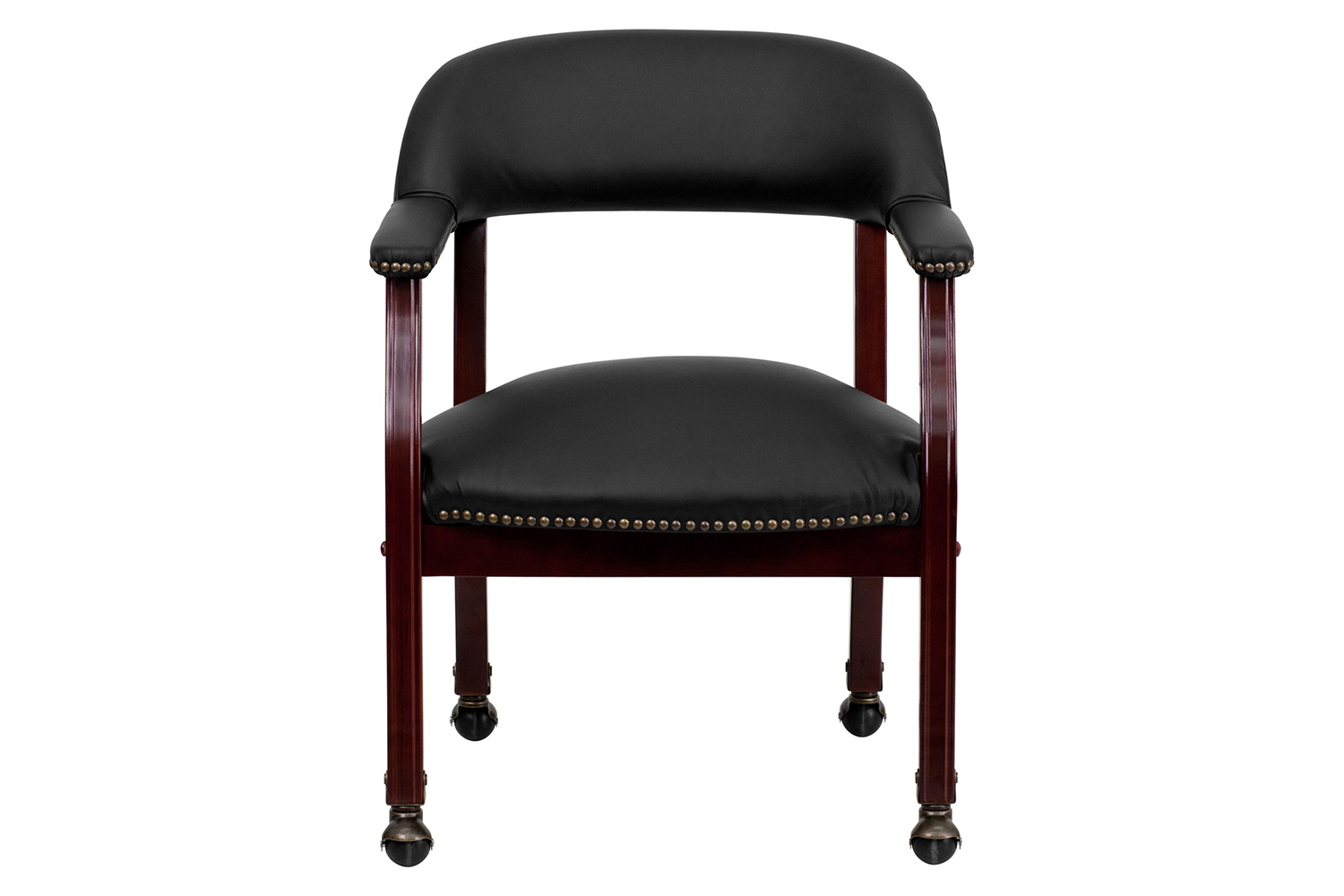 BLNK™ Diamond LeatherSoft Conference Chair with Accent Nail Trim and Casters - Black