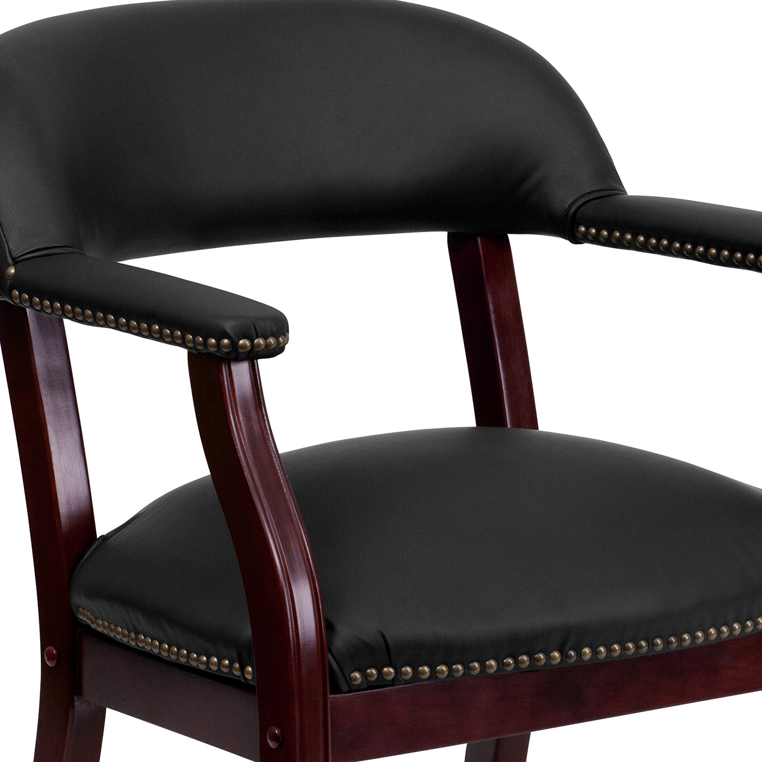 BLNK™ Diamond LeatherSoft Conference Chair with Accent Nail Trim and Casters - Black