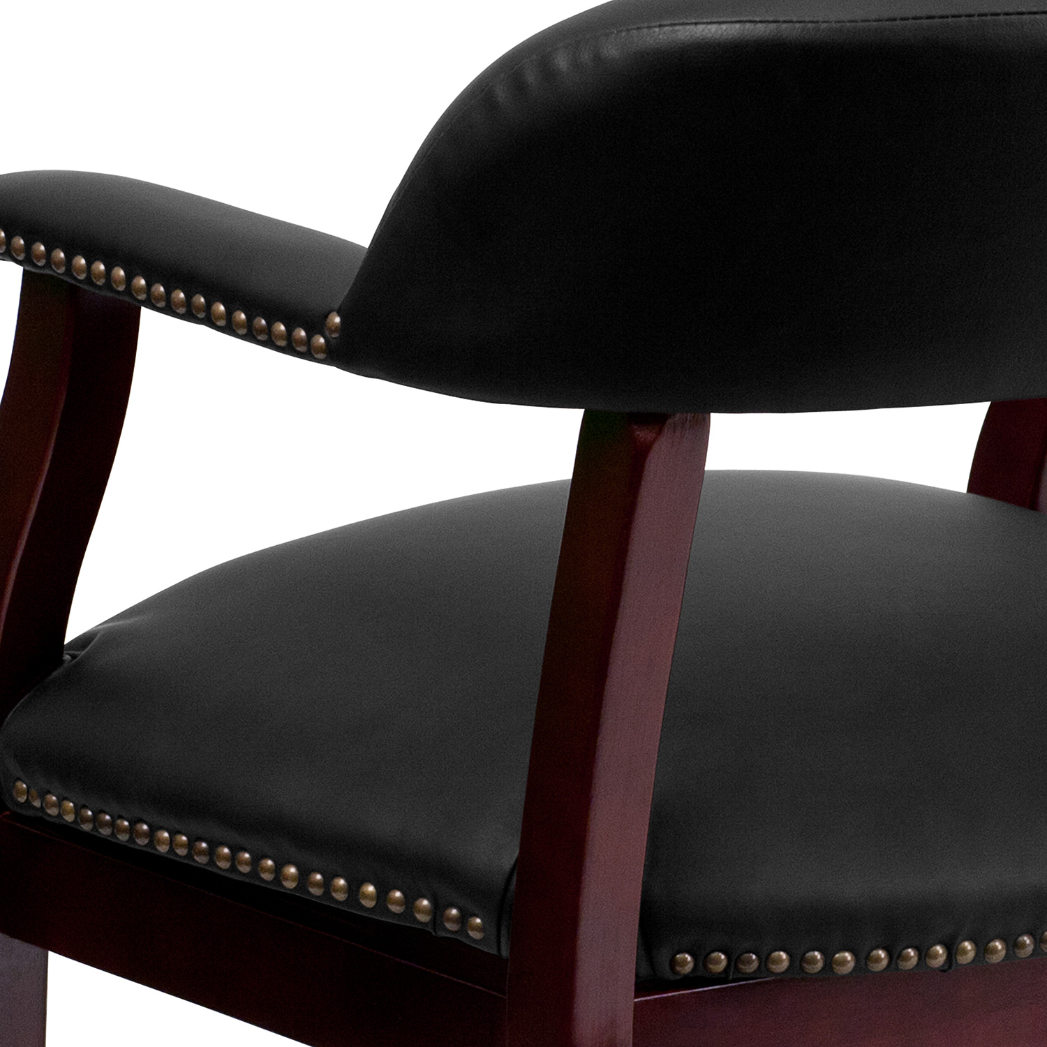 BLNK™ Diamond LeatherSoft Conference Chair with Accent Nail Trim and Casters - Black