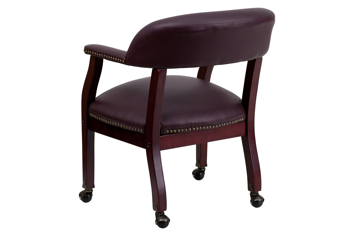 BLNK™ Diamond LeatherSoft Conference Chair with Accent Nail Trim and Casters - Burgundy