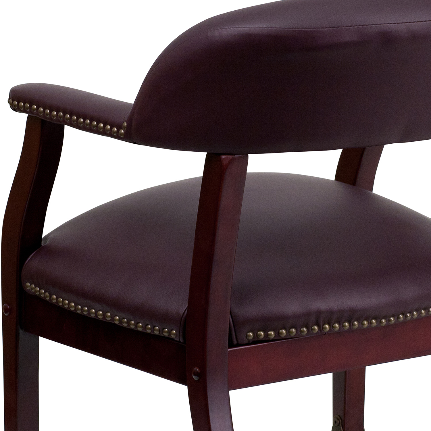 BLNK™ Diamond LeatherSoft Conference Chair with Accent Nail Trim and Casters - Burgundy