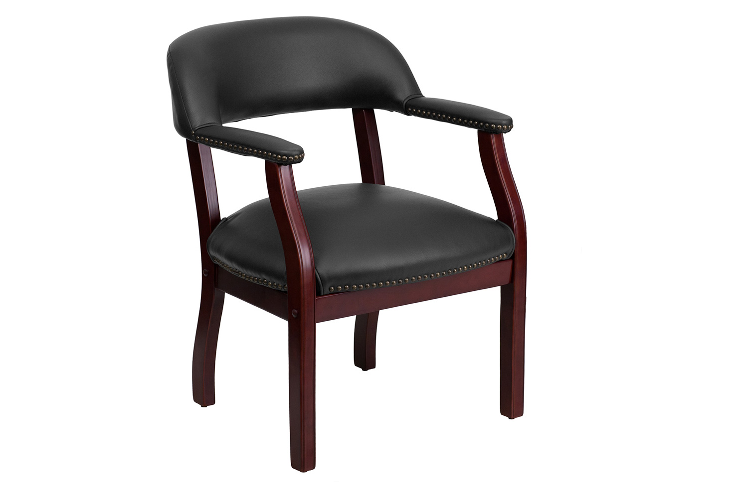 BLNK™ Diamond Vinyl Luxurious Conference Chair with Accent Nail Trim - Black