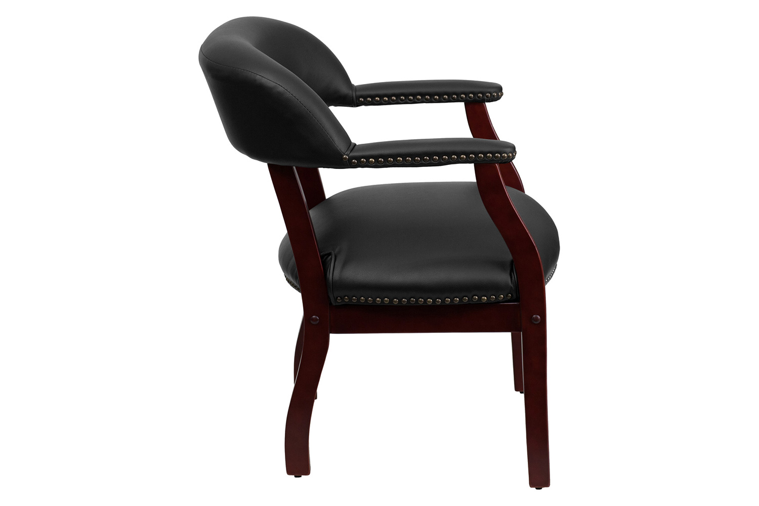 BLNK Diamond Vinyl Luxurious Conference Chair with Accent Nail Trim - Black