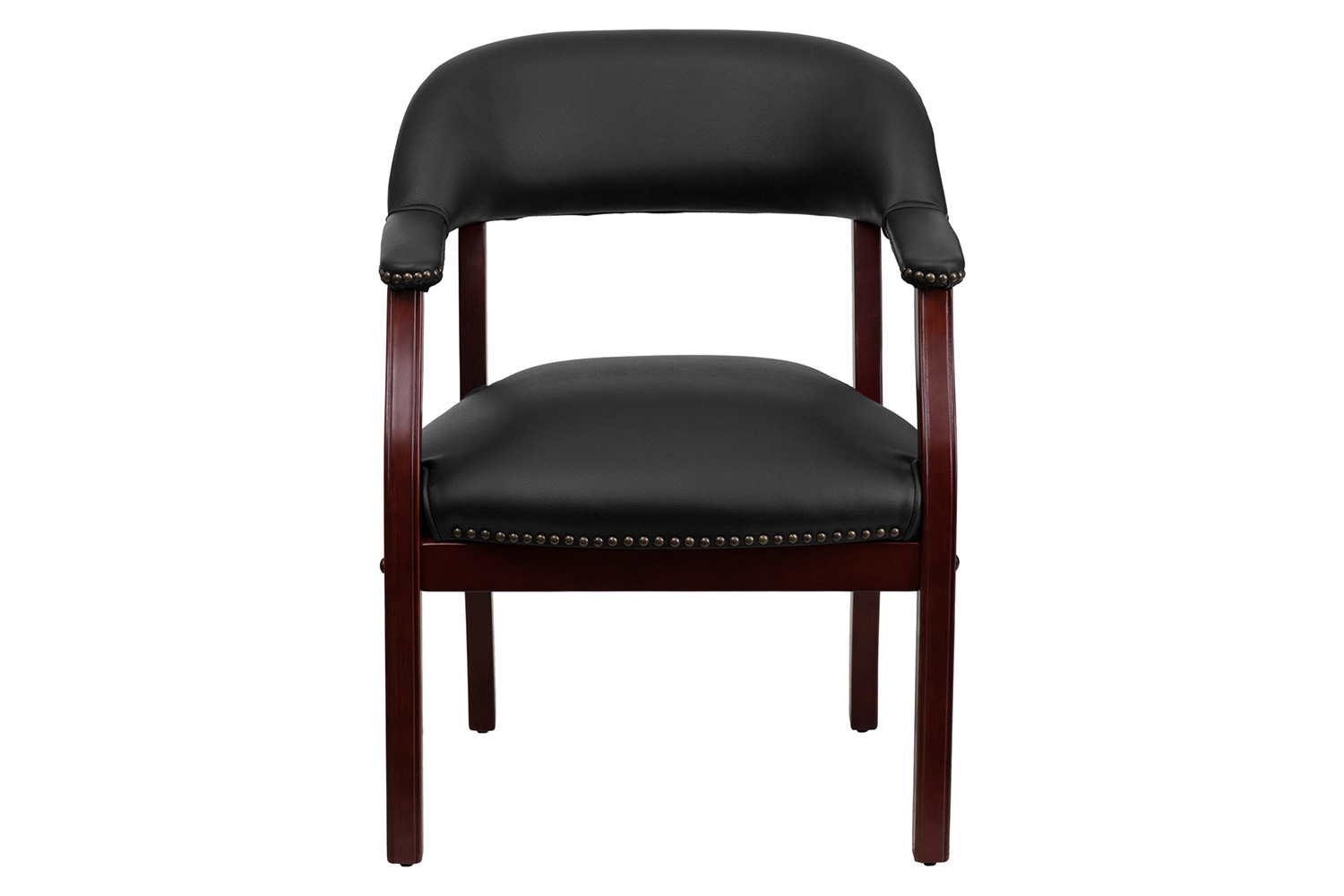 BLNK Diamond Vinyl Luxurious Conference Chair with Accent Nail Trim - Black