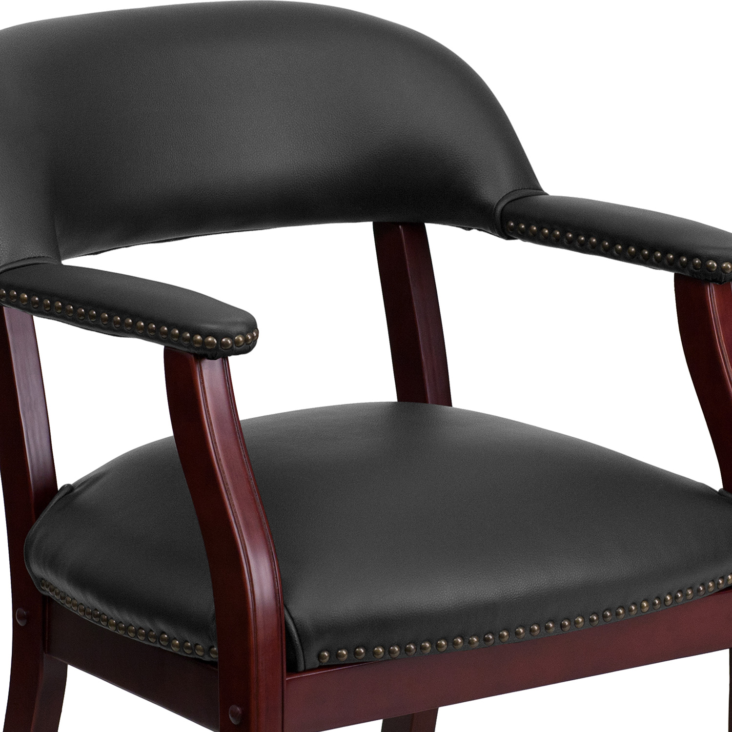 BLNK™ Diamond Vinyl Luxurious Conference Chair with Accent Nail Trim - Black