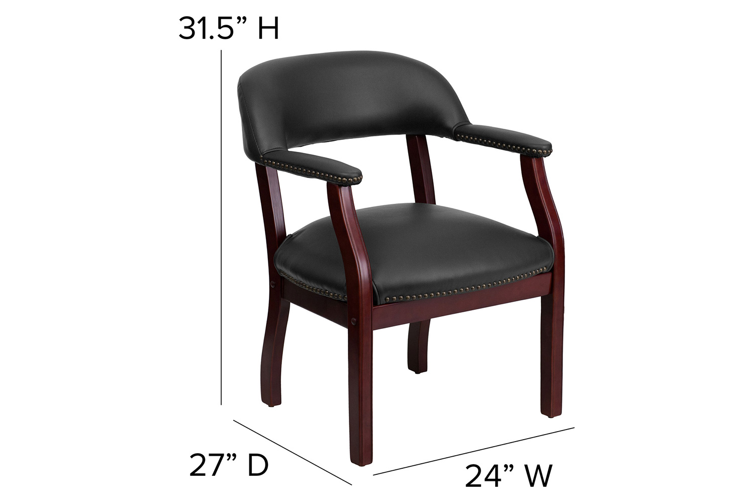 BLNK™ Diamond Vinyl Luxurious Conference Chair with Accent Nail Trim - Black