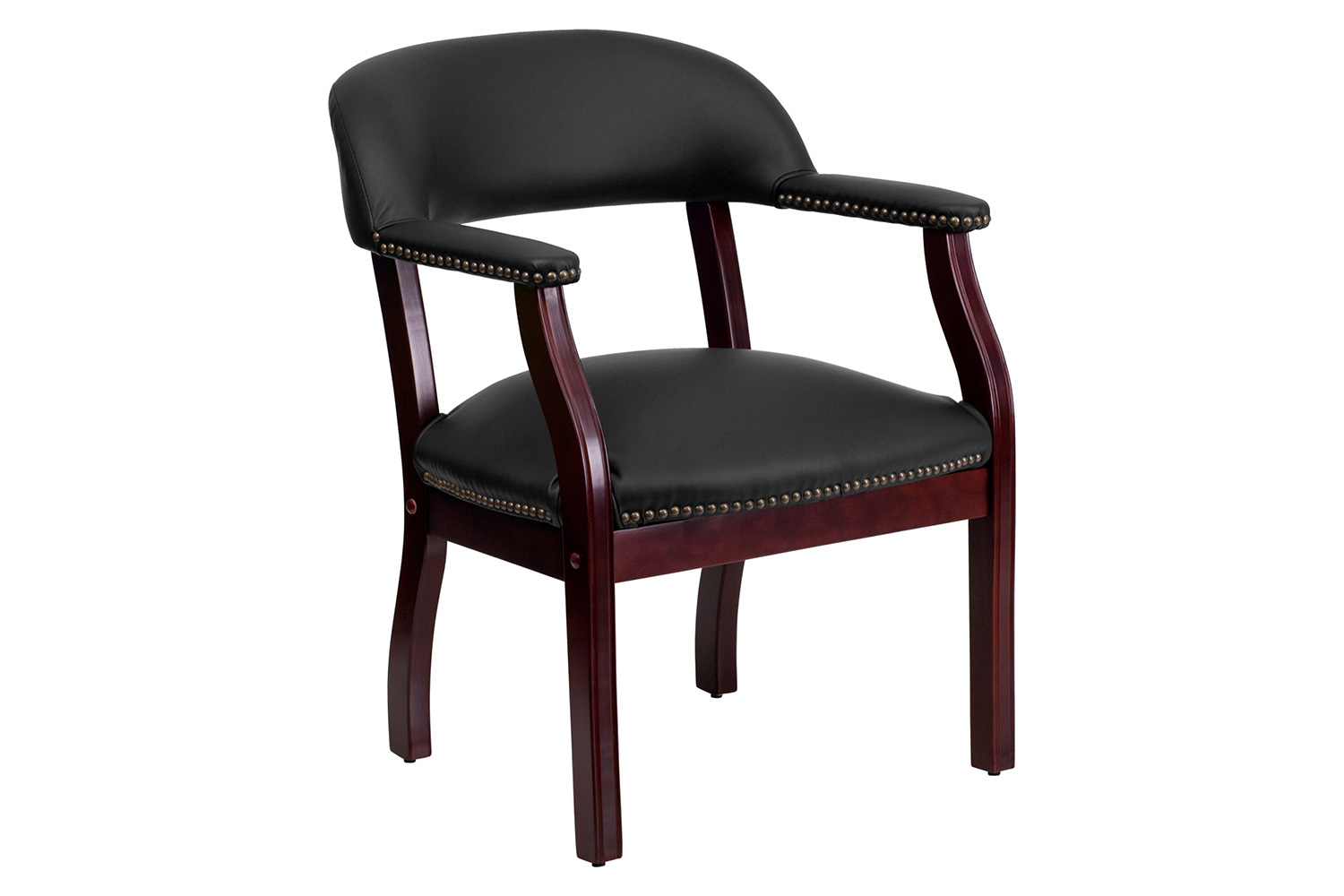 BLNK™ Diamond LeatherSoft Conference Chair with Accent Nail Trim - Black