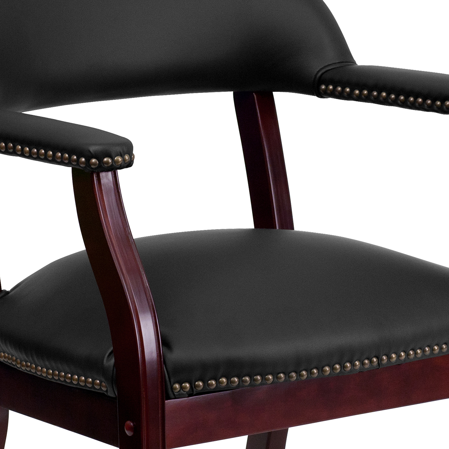 BLNK™ Diamond LeatherSoft Conference Chair with Accent Nail Trim - Black