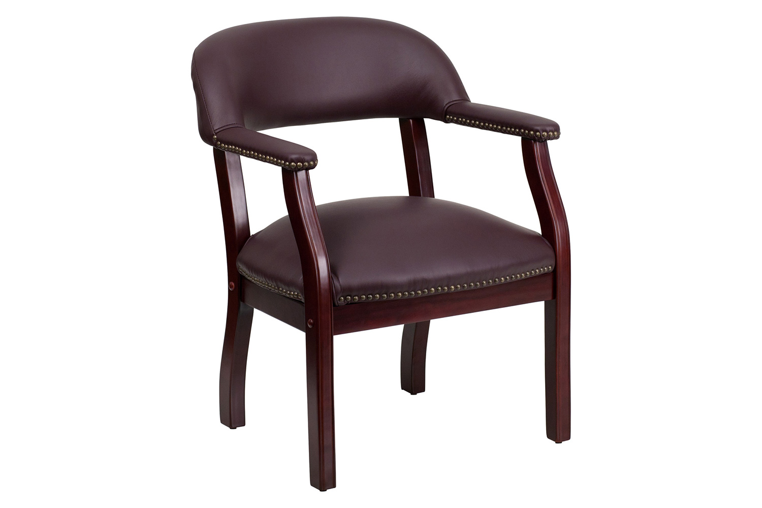 BLNK™ Diamond LeatherSoft Conference Chair with Accent Nail Trim - Burgundy