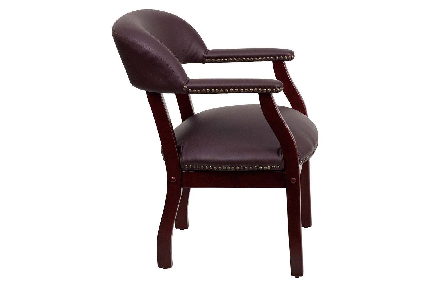 BLNK™ Diamond LeatherSoft Conference Chair with Accent Nail Trim - Burgundy