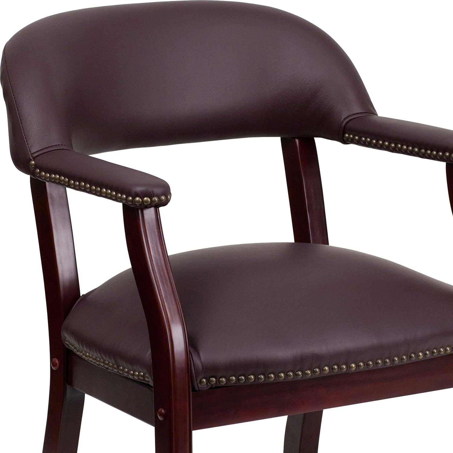 BLNK™ Diamond LeatherSoft Conference Chair with Accent Nail Trim - Burgundy