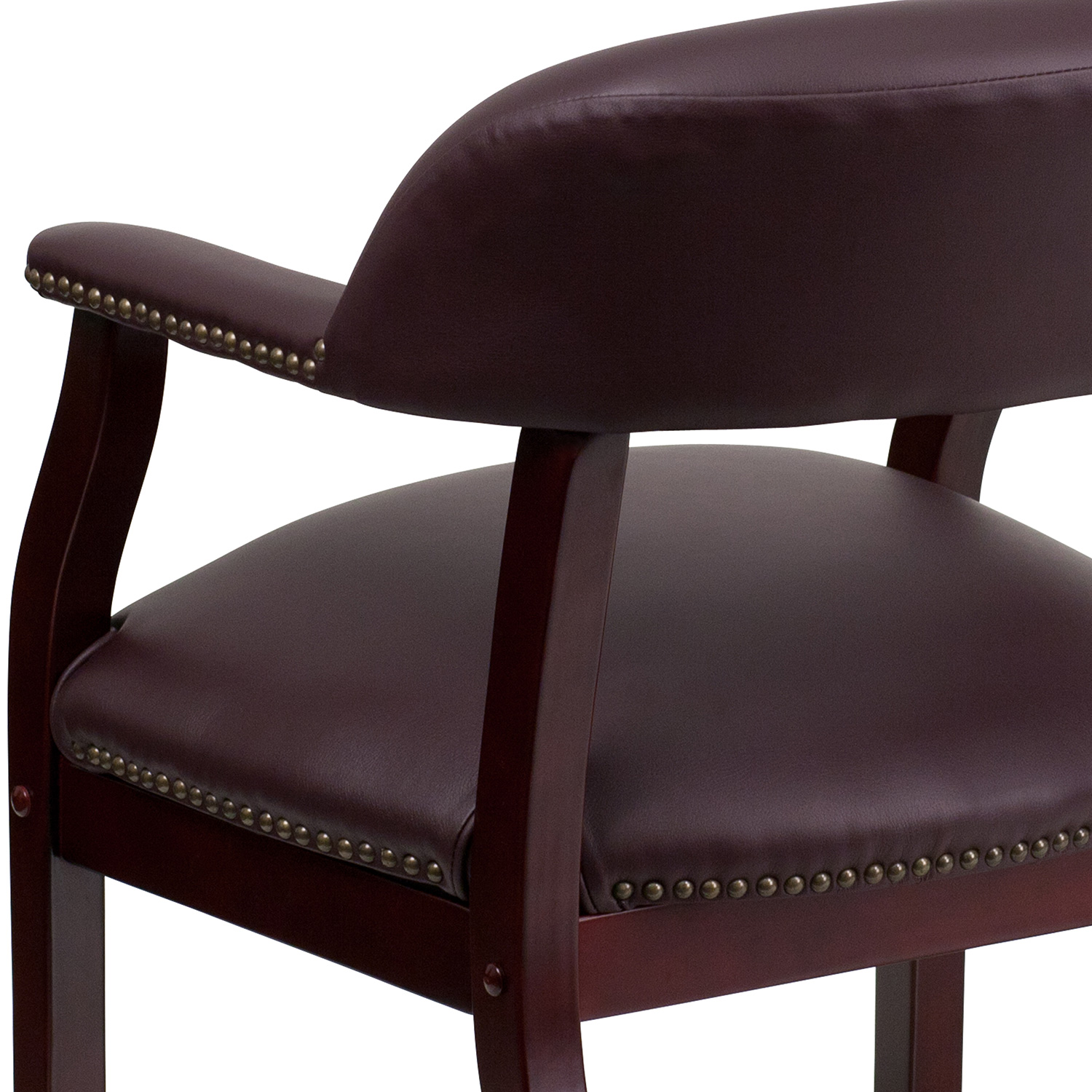 BLNK™ Diamond LeatherSoft Conference Chair with Accent Nail Trim - Burgundy