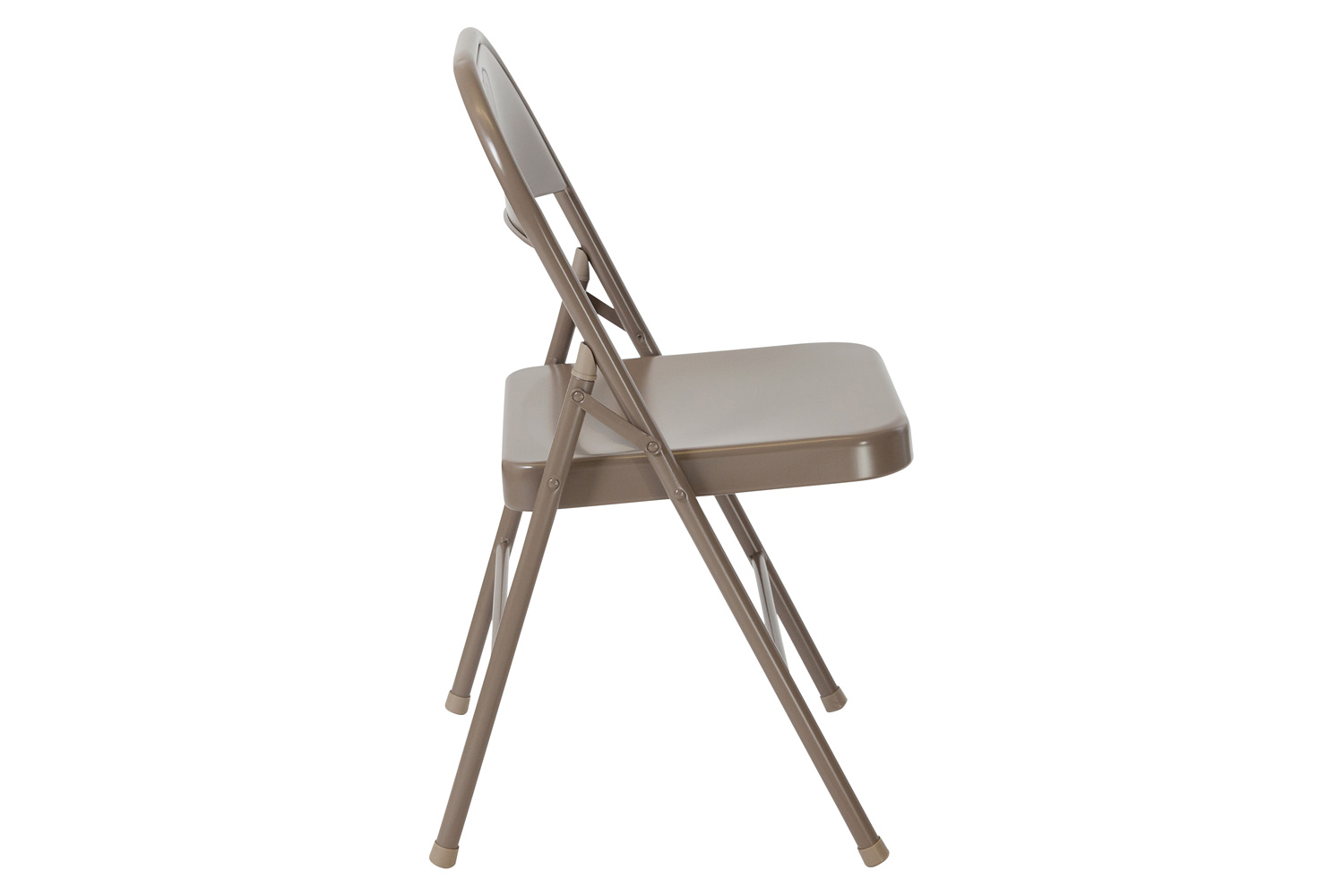 BLNK HERCULES Series Double Braced Metal Folding Chair - Beige