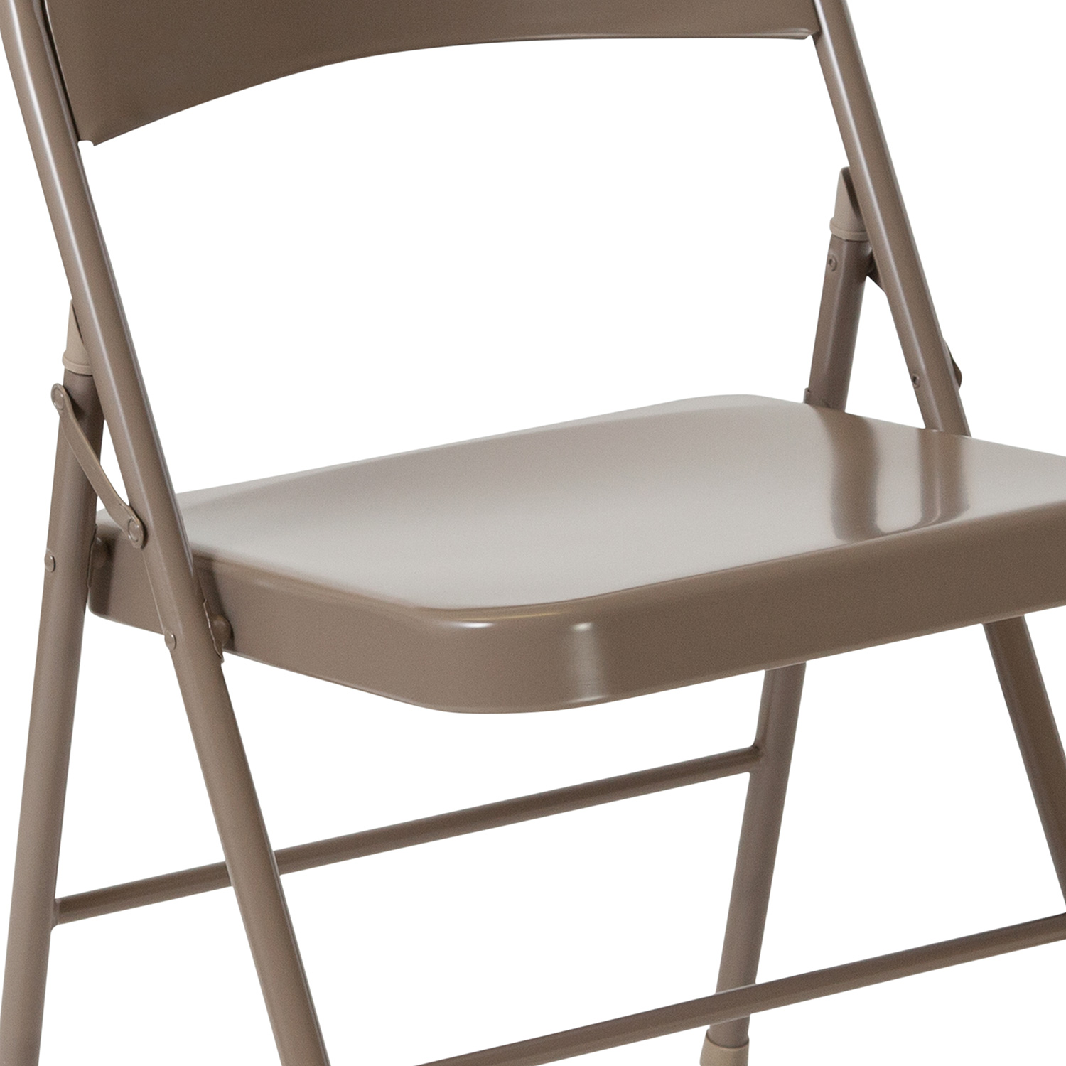 BLNK HERCULES Series Double Braced Metal Folding Chair - Beige