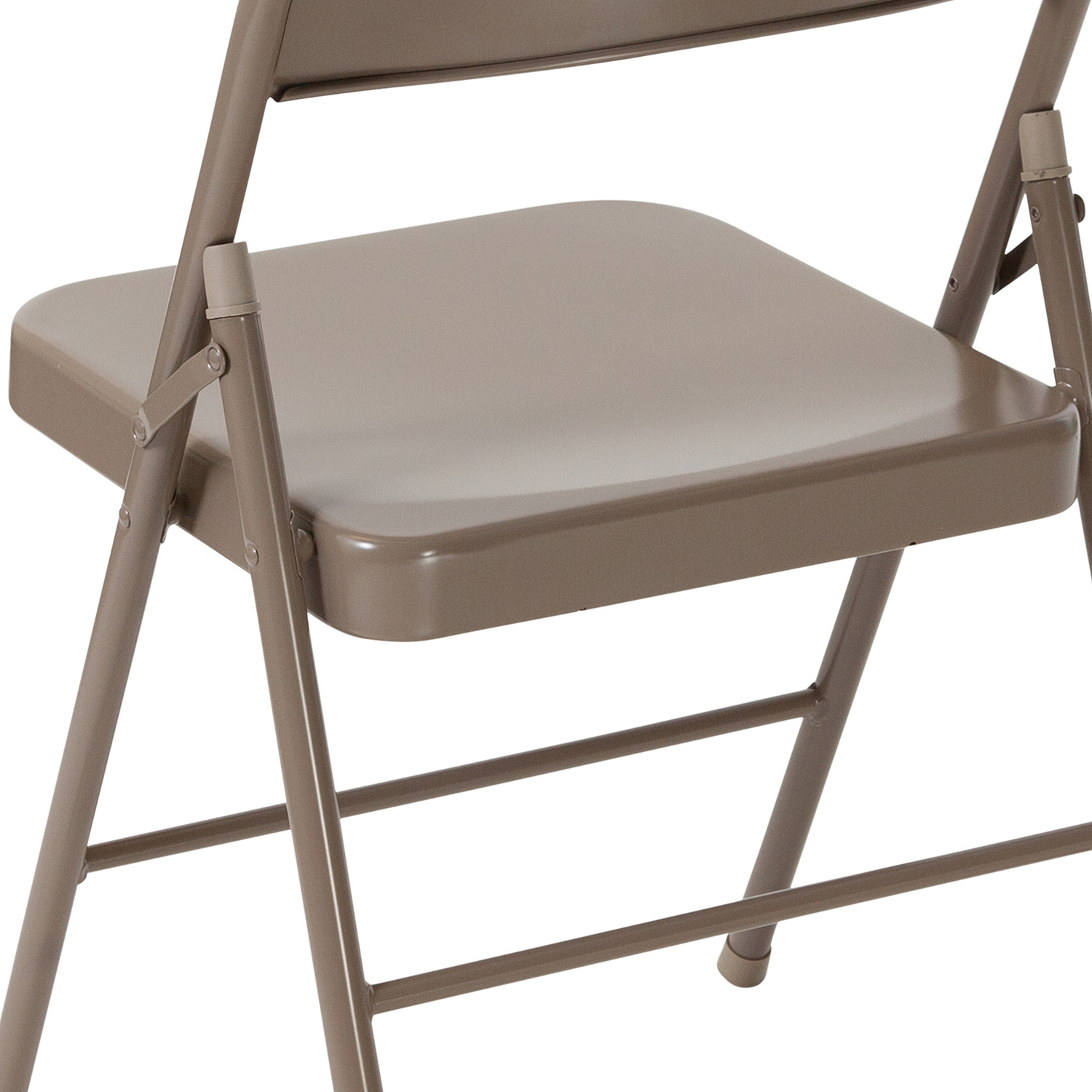 BLNK HERCULES Series Double Braced Metal Folding Chair - Beige