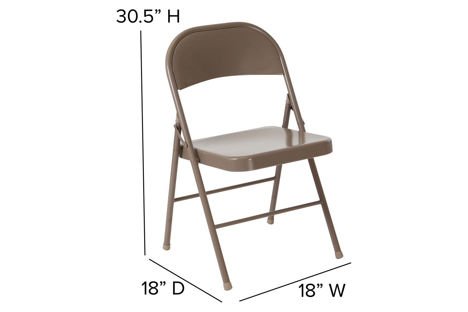 BLNK HERCULES Series Double Braced Metal Folding Chair - Beige