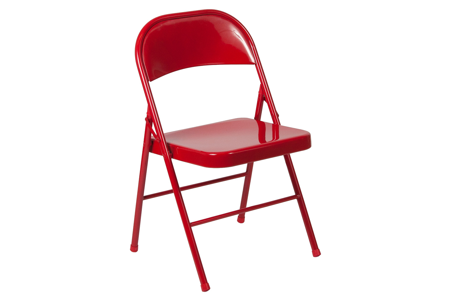 BLNK HERCULES Series Double Braced Metal Folding Chair - Red