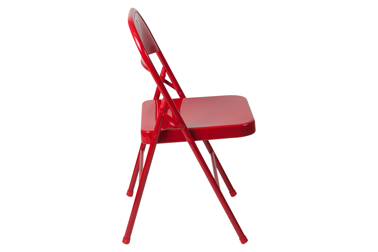 BLNK HERCULES Series Double Braced Metal Folding Chair - Red