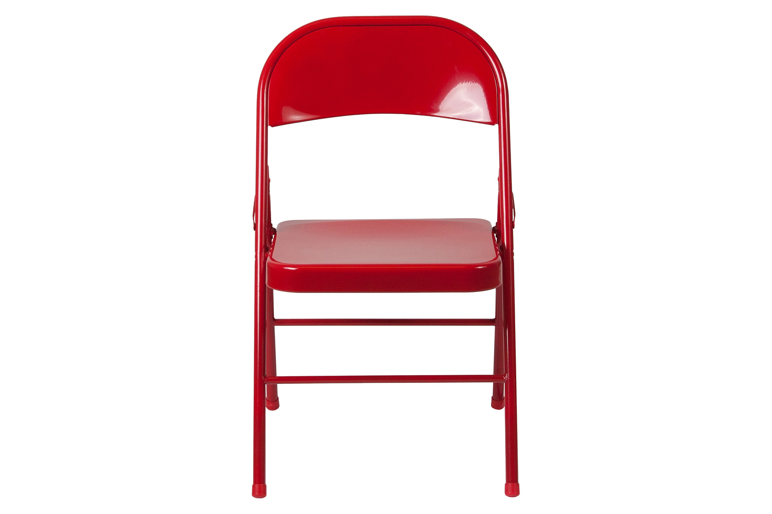 BLNK HERCULES Series Double Braced Metal Folding Chair - Red