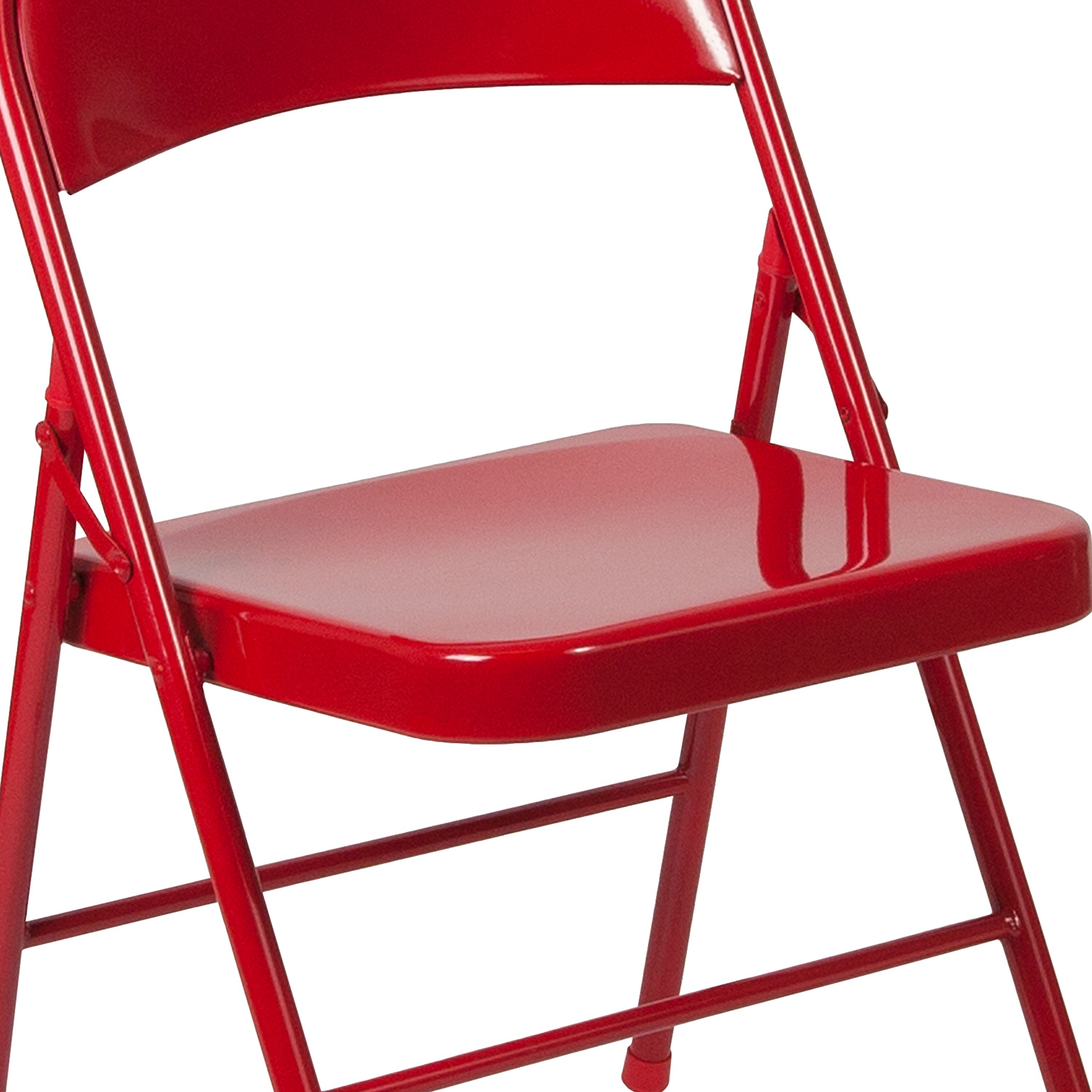 BLNK HERCULES Series Double Braced Metal Folding Chair - Red