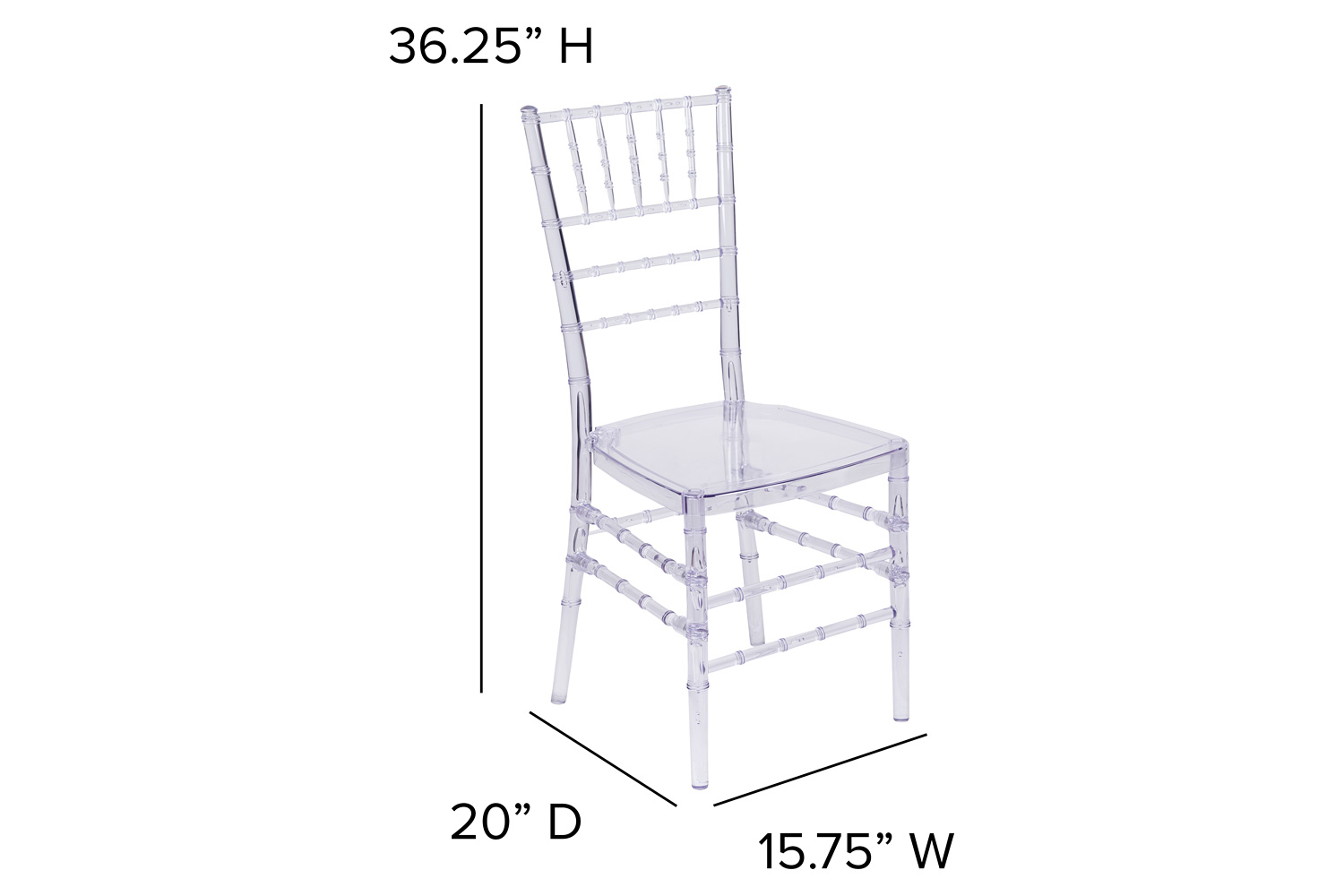 BLNK™ Flash Elegance Chiavari Stacking Chair - Crystal Ice Blue