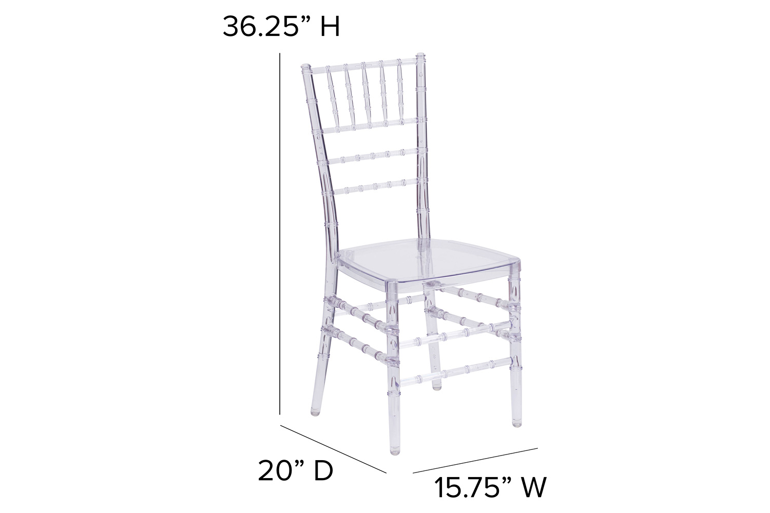 BLNK™ Flash Elegance Chiavari Stacking Chair - Crystal Ice