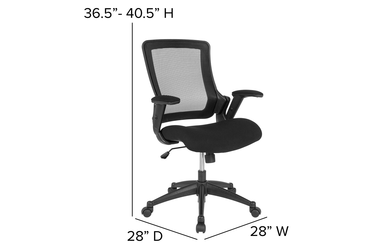 BLNK - Hamilton Mid-Back Mesh Executive Swivel Office Chair with Molded Foam Seat and Adjustable Arms