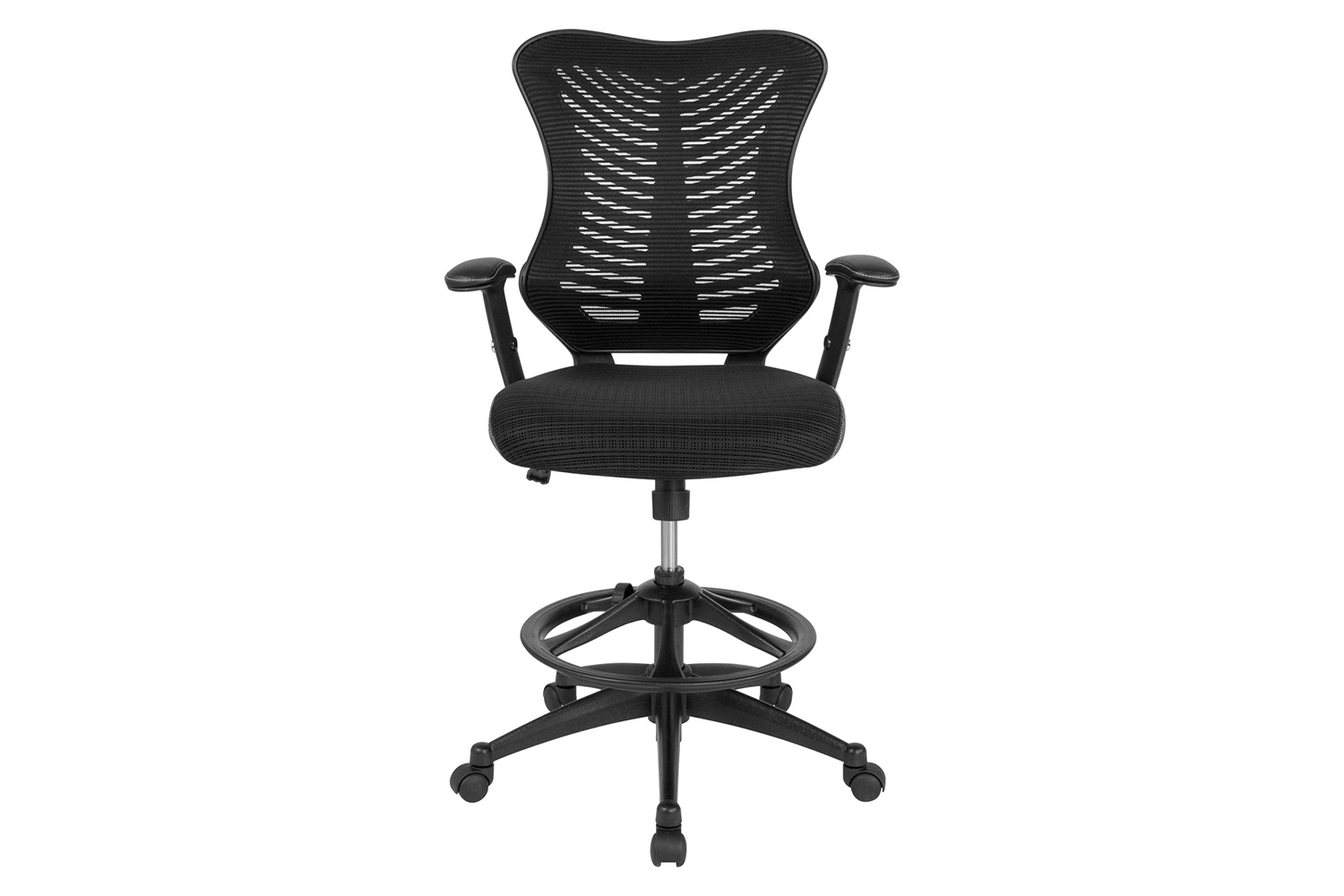 BLNK - Waylon Waylon High-Back Designer Mesh Drafting Chair with Sides and Adjustable Arms