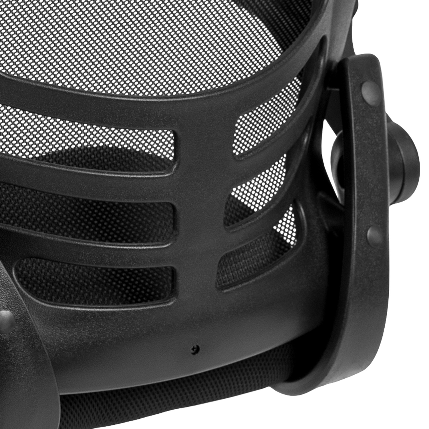 BLNK Kelista Black Mesh Sled Base Side Reception Chair with Flip-Up Arms - Mesh