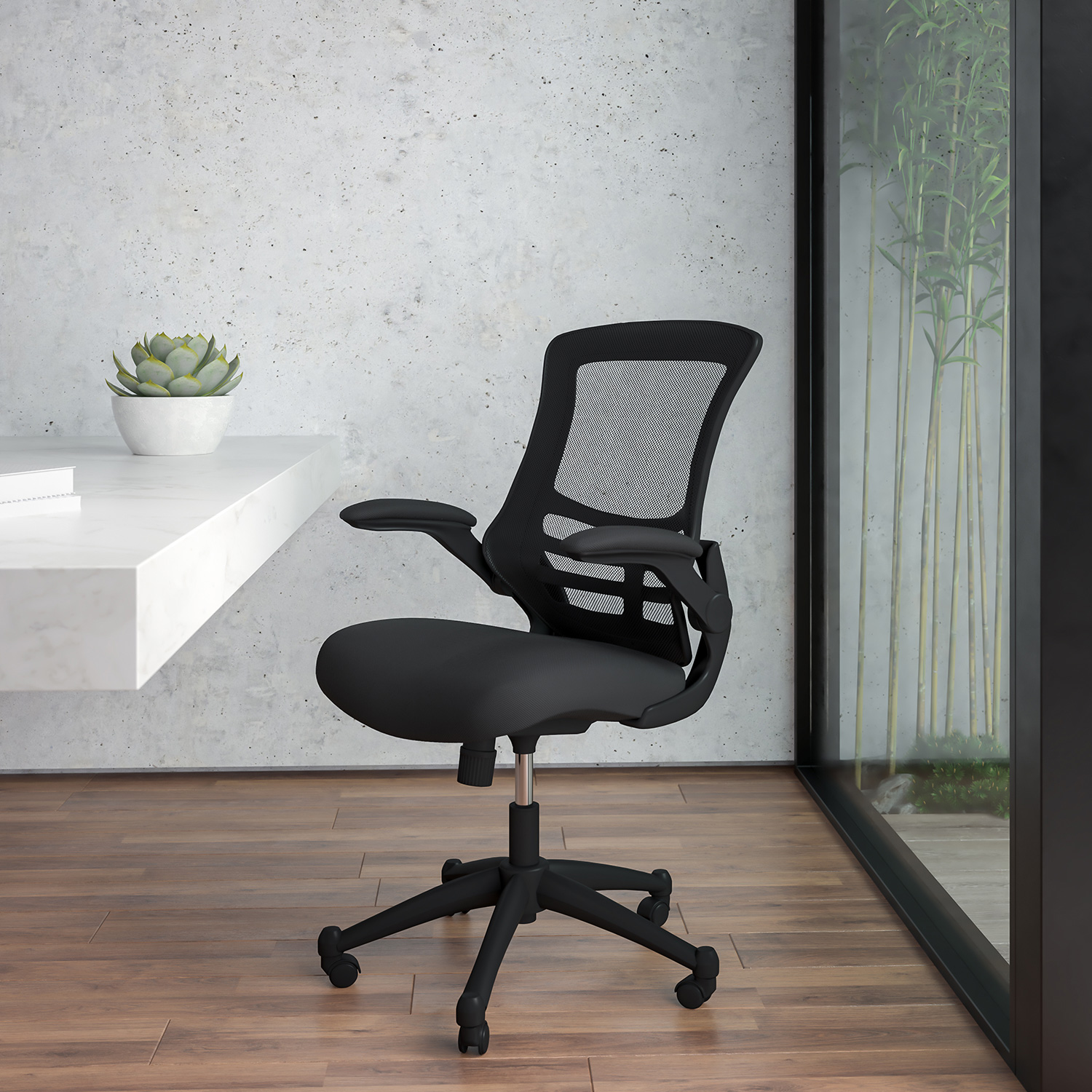 BLNK - Kelista Mid-Back Mesh Swivel Ergonomic Task Office Chair with Flip-Up Arms