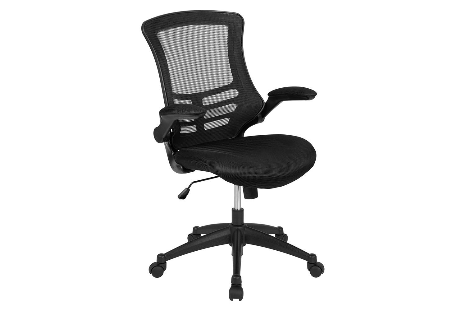 BLNK Kelista Mid-Back Mesh Swivel Ergonomic Task Office Chair with Flip-Up Arms - Black