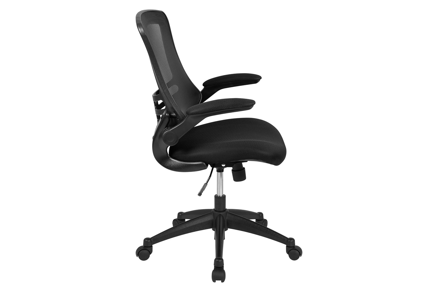 BLNK Kelista Mid-Back Mesh Swivel Ergonomic Task Office Chair with Flip-Up Arms - Black