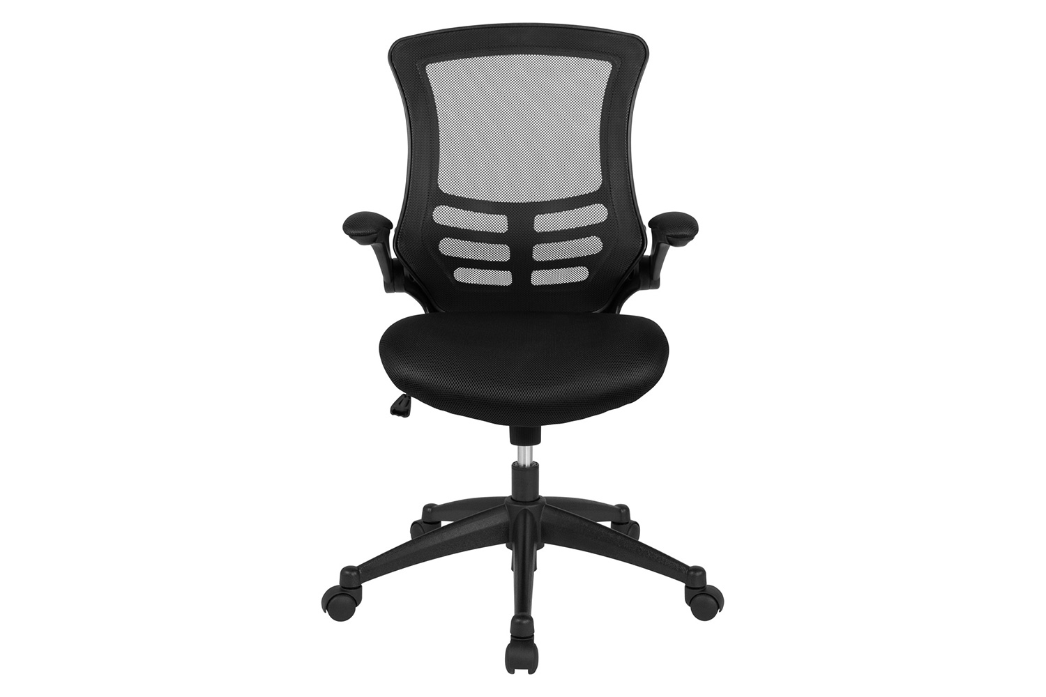 BLNK Kelista Mid-Back Mesh Swivel Ergonomic Task Office Chair with Flip-Up Arms - Black