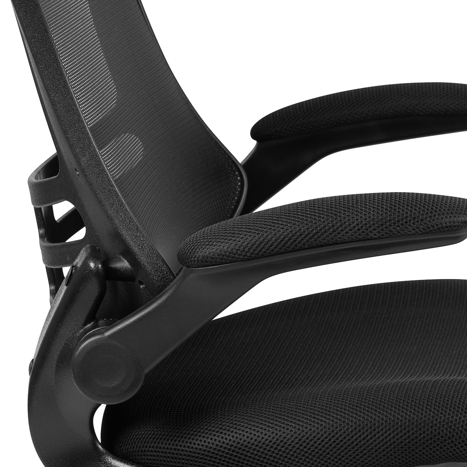 BLNK Kelista Mid-Back Mesh Swivel Ergonomic Task Office Chair with Flip-Up Arms - Black